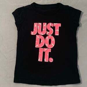 Nike Just Do It Toddler T-Shirt Size 4T Black Pink Swoosh Graphic